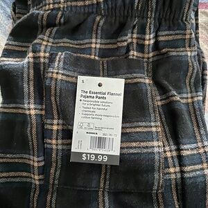 Kohl's Men's Brown Plaid Flannel Banded Bottom Pockets Lounge Pants Size S NWT